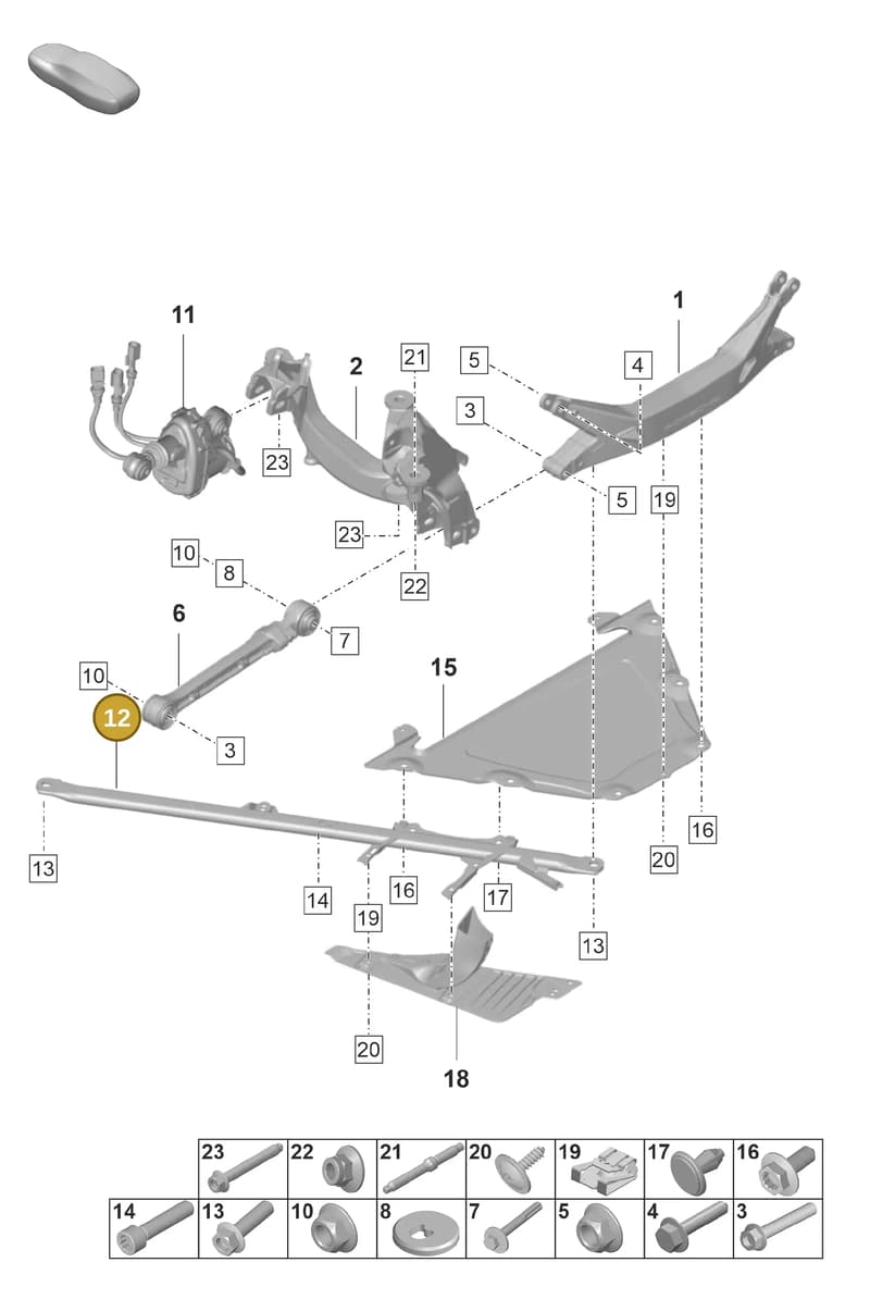 9GT505476B — Porsche 911 (2021-2022) diagram p59501000, position 12