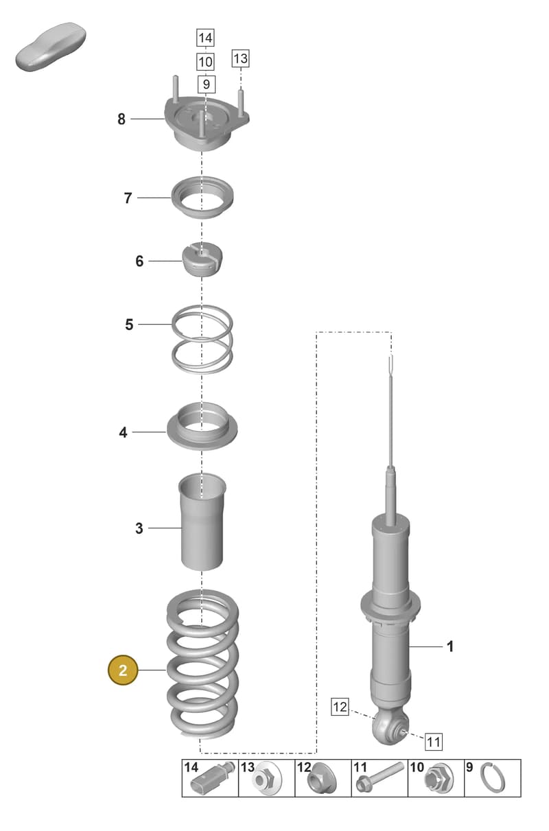 9GT511115B — Porsche 911 (2021-2022) diagram p59502010, position 2