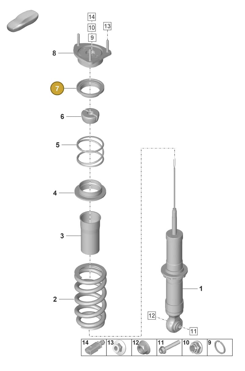 9GT512149A — Porsche 911 (2021-2022) diagram p59502010, position 7