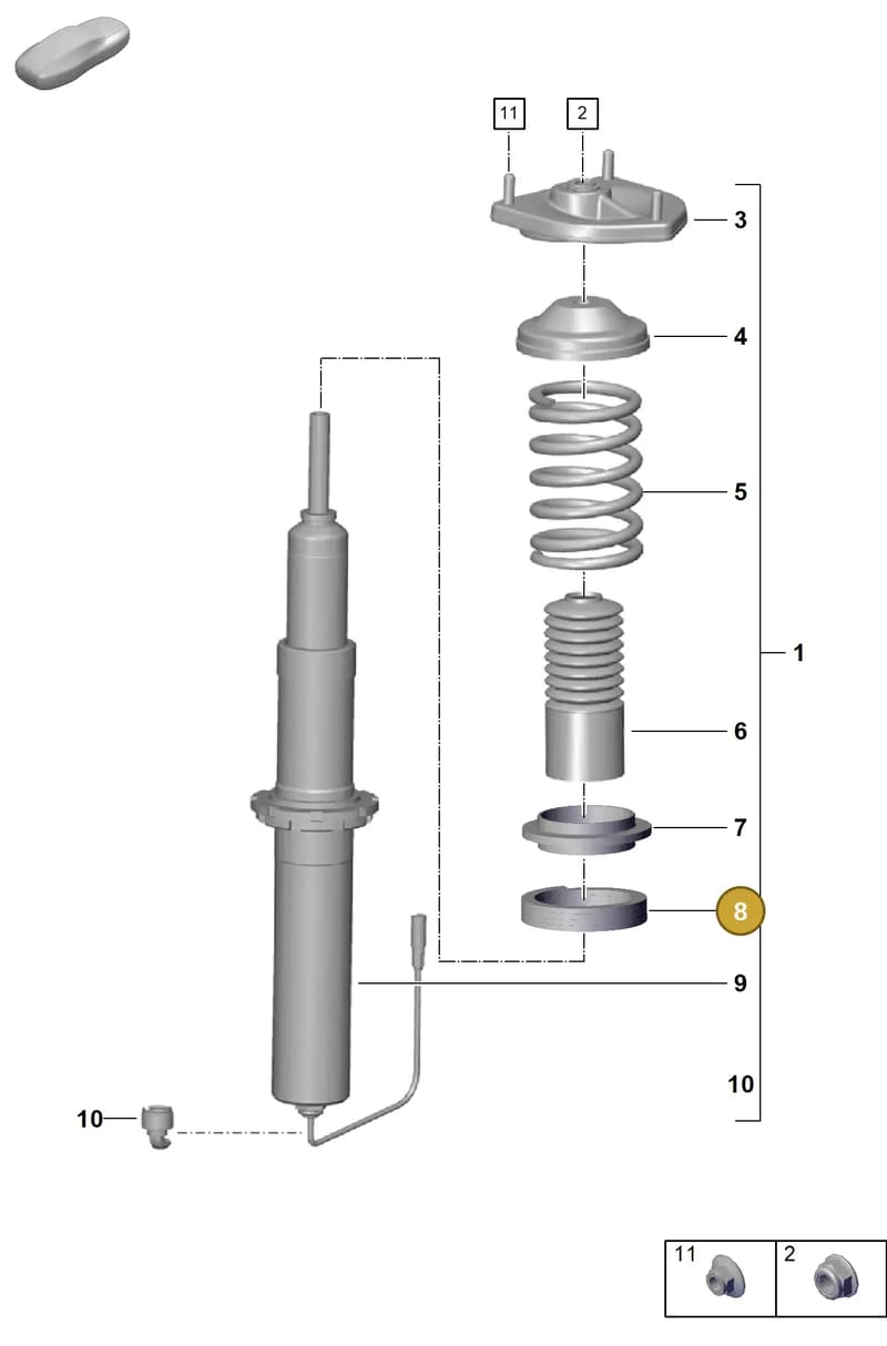 9GT512159A — Porsche Cayman (2019-2022) diagram p55502000, position 8