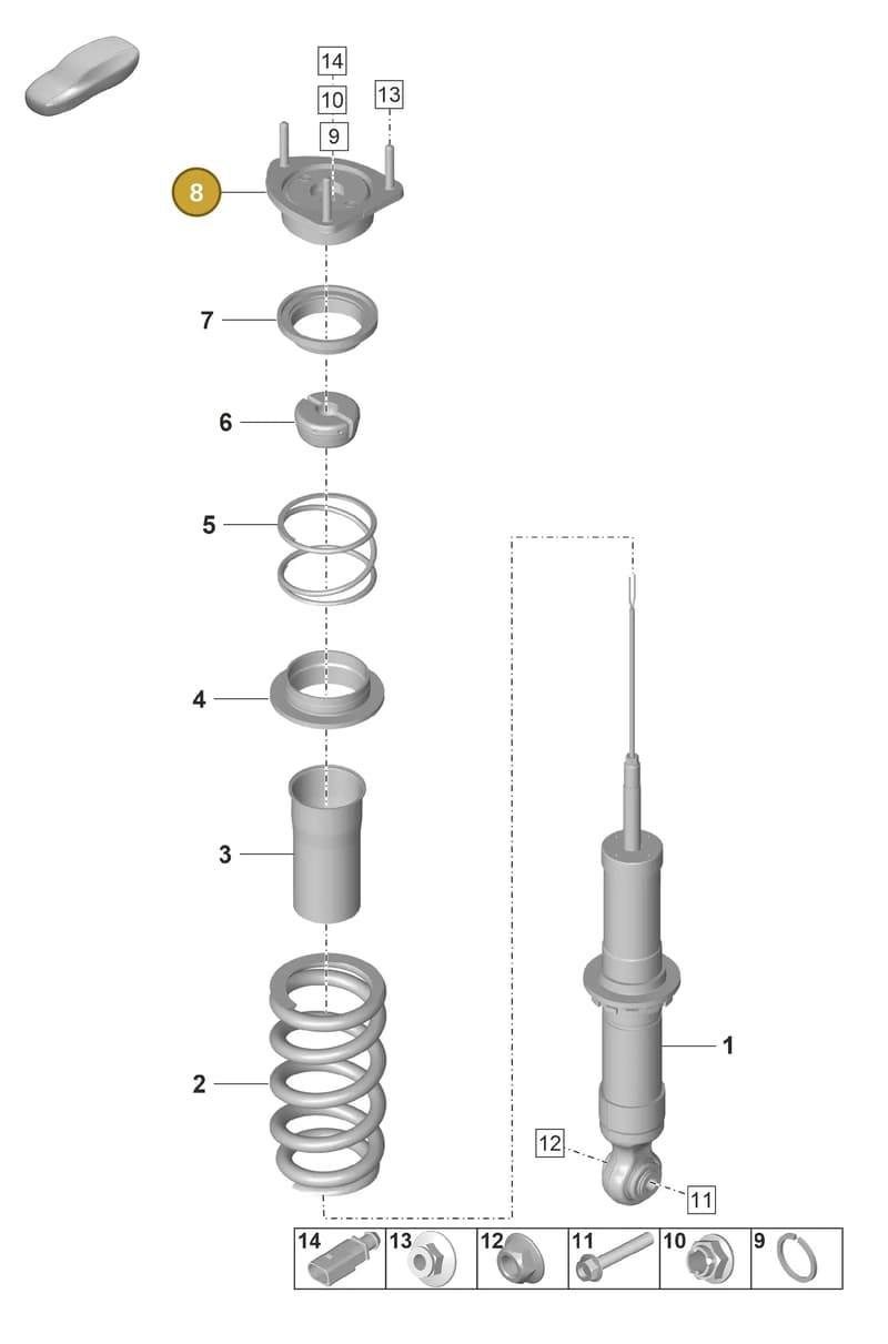 9GT512352B — Porsche 911 (2021-2022) diagram p59502010, position 8