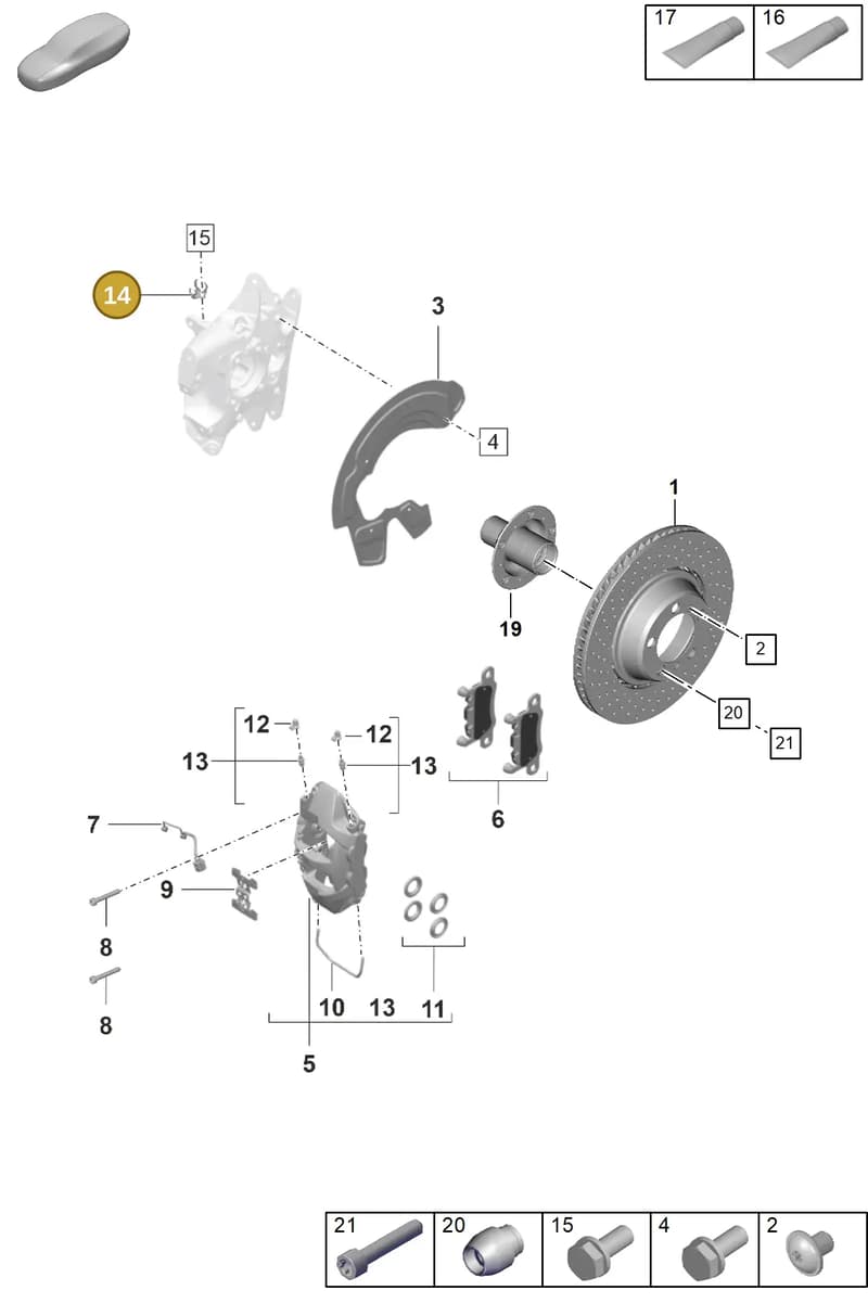 9GT614514 — Porsche 911 (2021-2022) diagram p59603010, position 14
