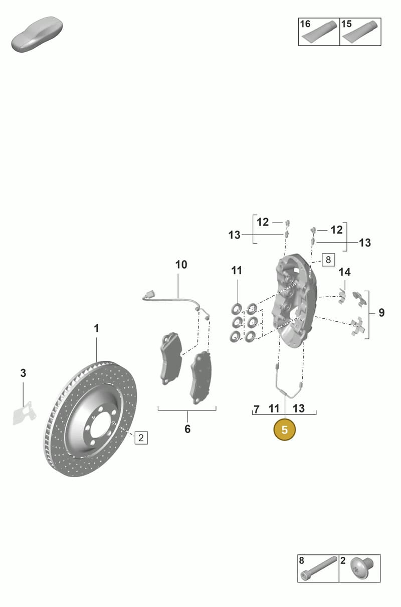9GT615124E — Porsche 911 (2021-2022) diagram p59602010, position 5