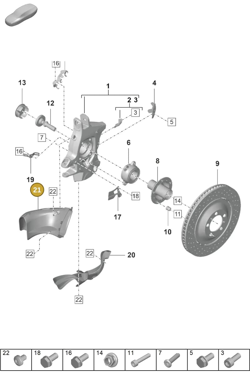 9GT615171 — Porsche 911 (2021-2022) diagram p59401060, position 21