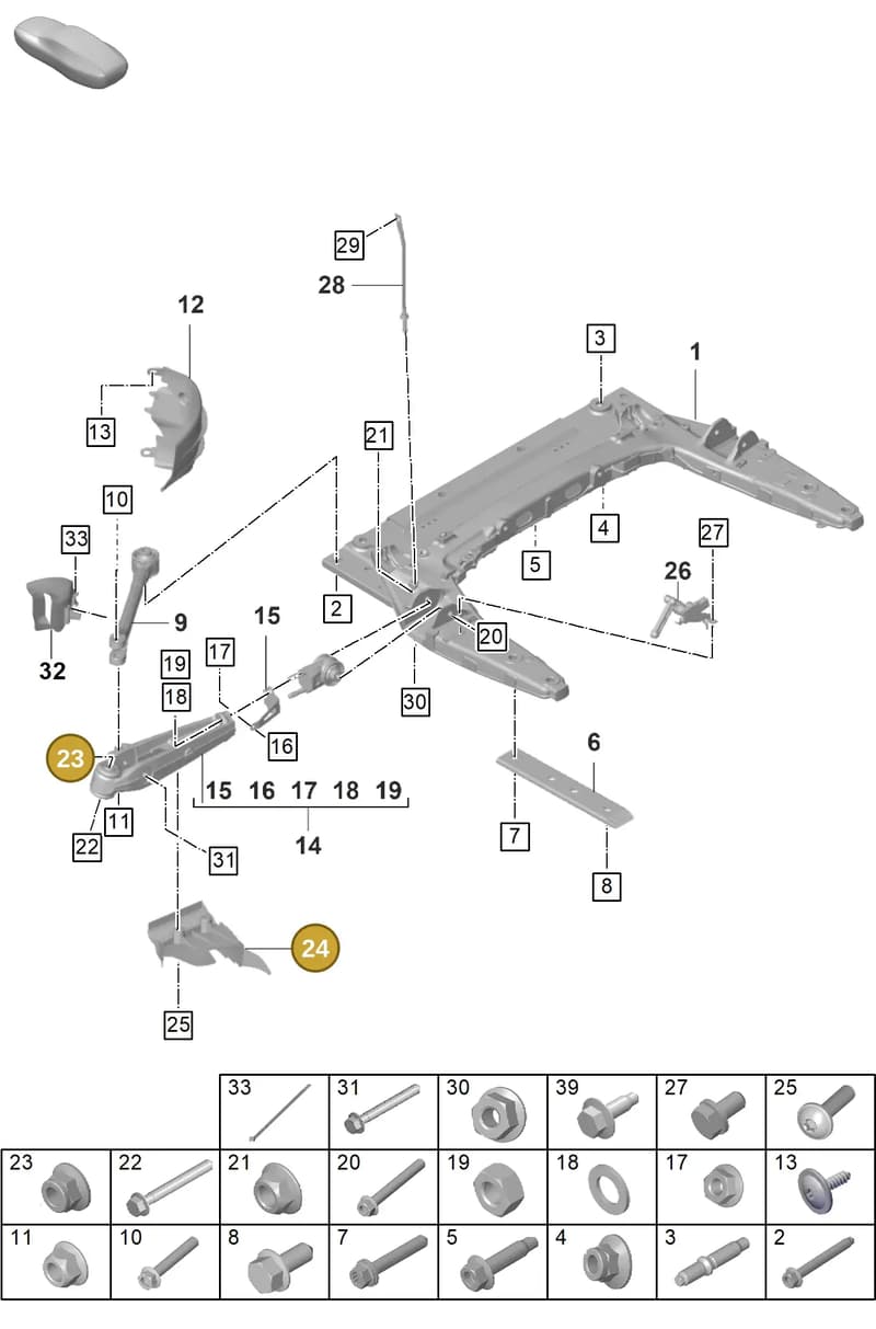 9GT615174A — Porsche 911 (2021-2022) diagram p59401000, position 23+24