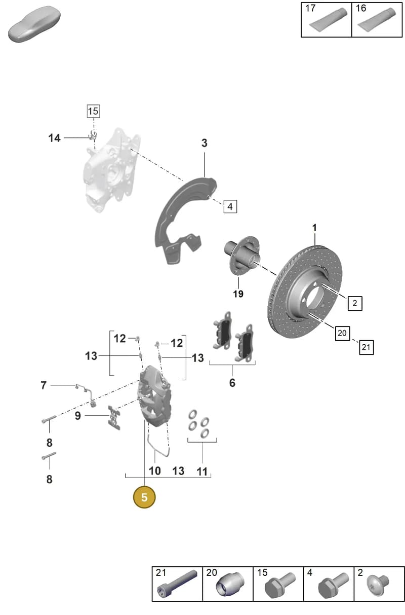 9GT615423R — Porsche 911 (2021-2022) diagram p59603010, position 5