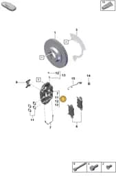 9GT615424T Porsche Caliper without Brake Pads