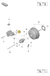 9GT616123 Porsche Reservoir for Brake Fluid