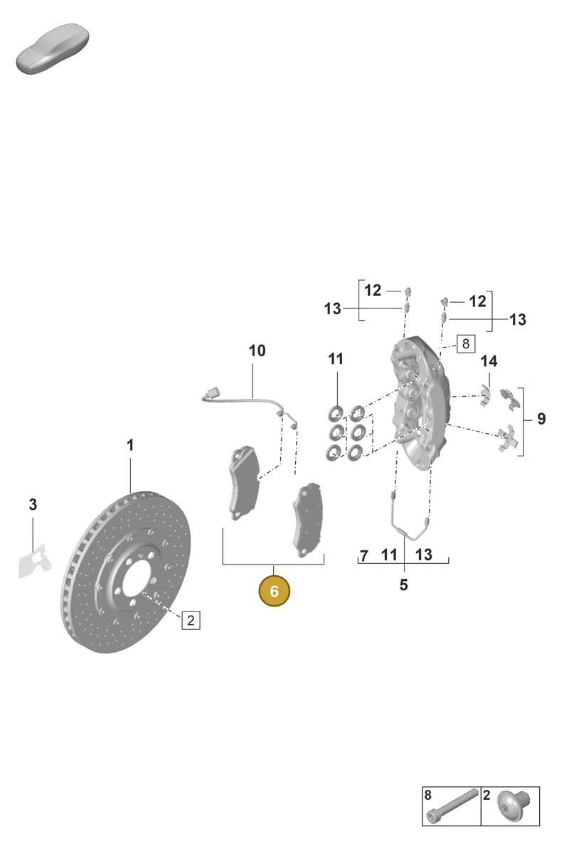 9GT698151AA — Porsche 911 (2021-2022) diagram p59602400, position 6