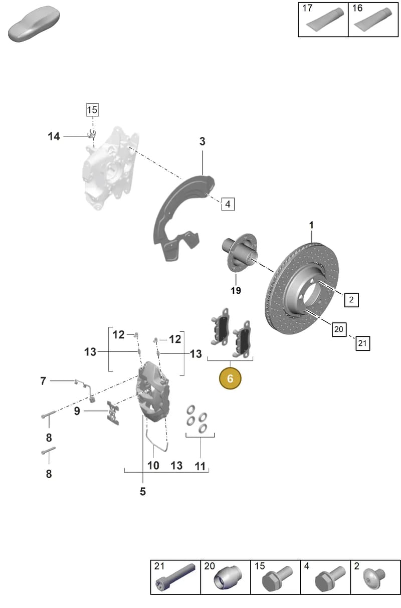 9GT698451J — Porsche 911 (2021-2022) diagram p59603010, position 6