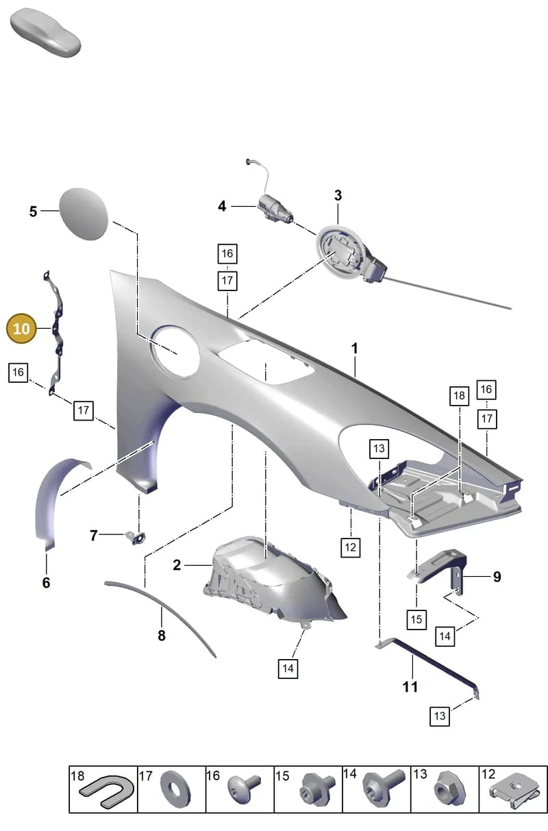 9GT805202 — Porsche Boxster Spyder (2019-2020) diagram p54801410, position 10