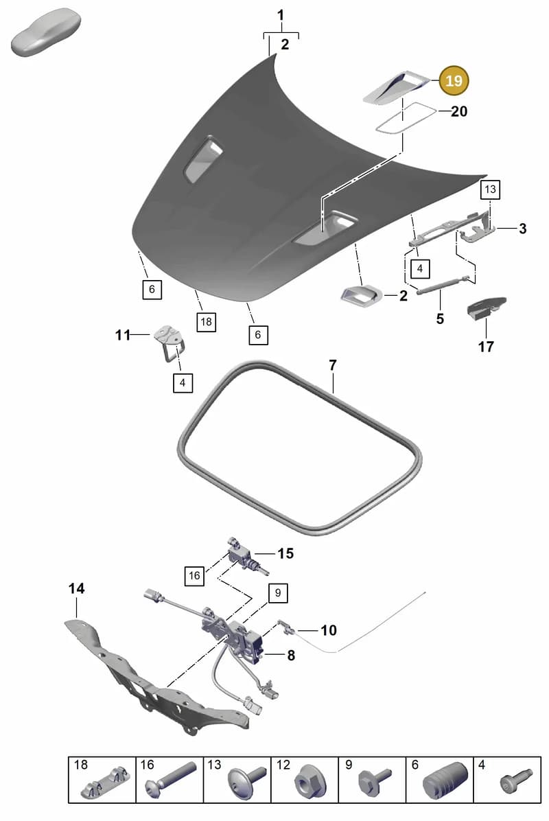 9GT806911OK1 — Porsche Cayman (2019-2022) diagram p55803010, position 19