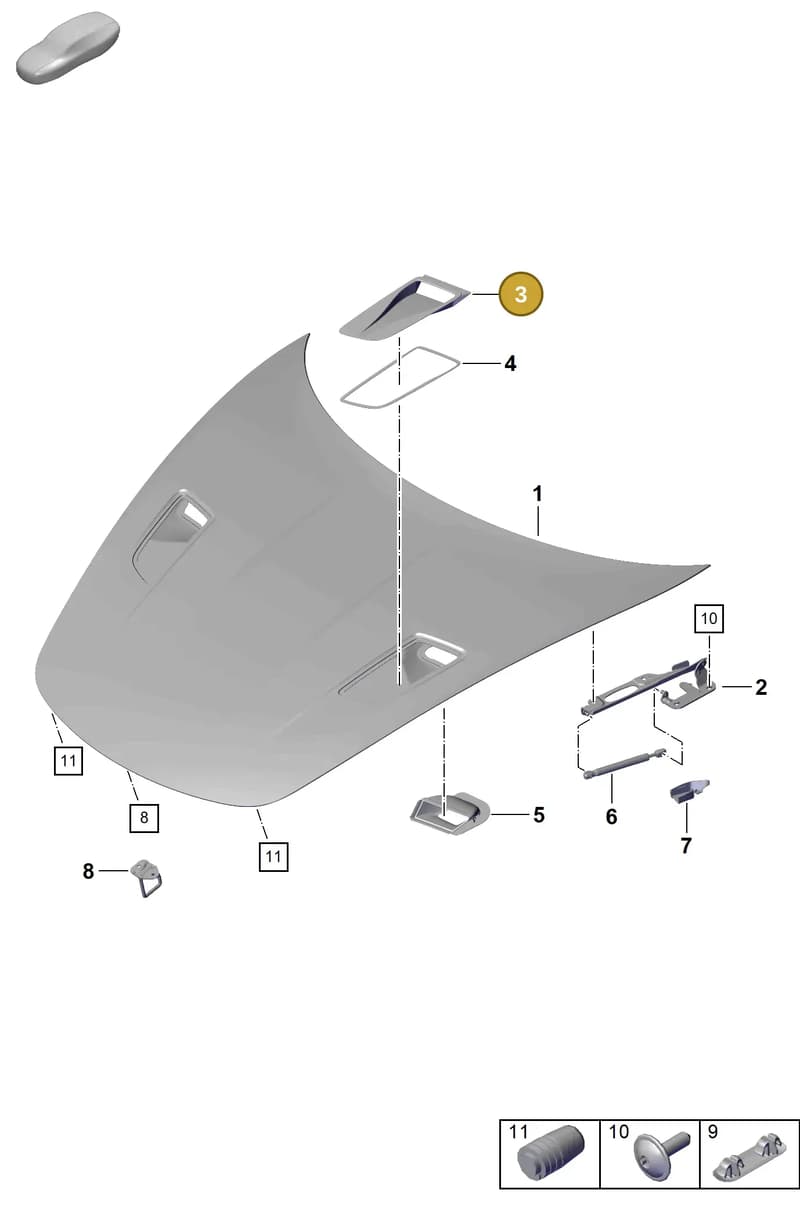 9GT806912OK1 — Porsche Boxster Spyder (2019-2020) diagram p54803010, position 3