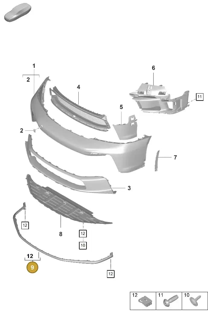 9GT807100AOK1 — Porsche 911 (2021-2022) diagram p59802000, position 9