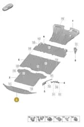 9GT807568AOK1 Porsche Underbody Trim (Matt Black OK1)