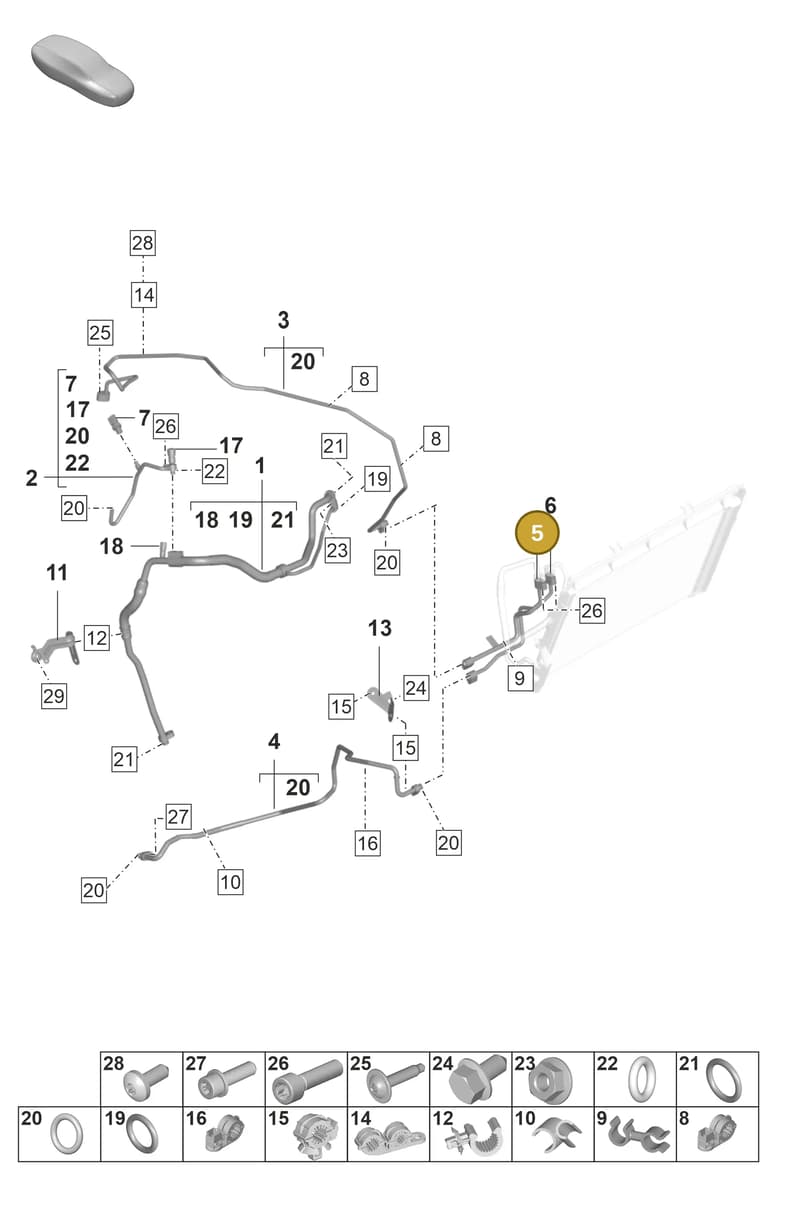 9GT816528 — Porsche 911 (2021-2022) diagram p59814710, position 5