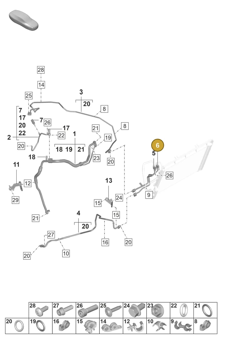 9GT816532 — Porsche 911 (2021-2022) diagram p59814710, position 6
