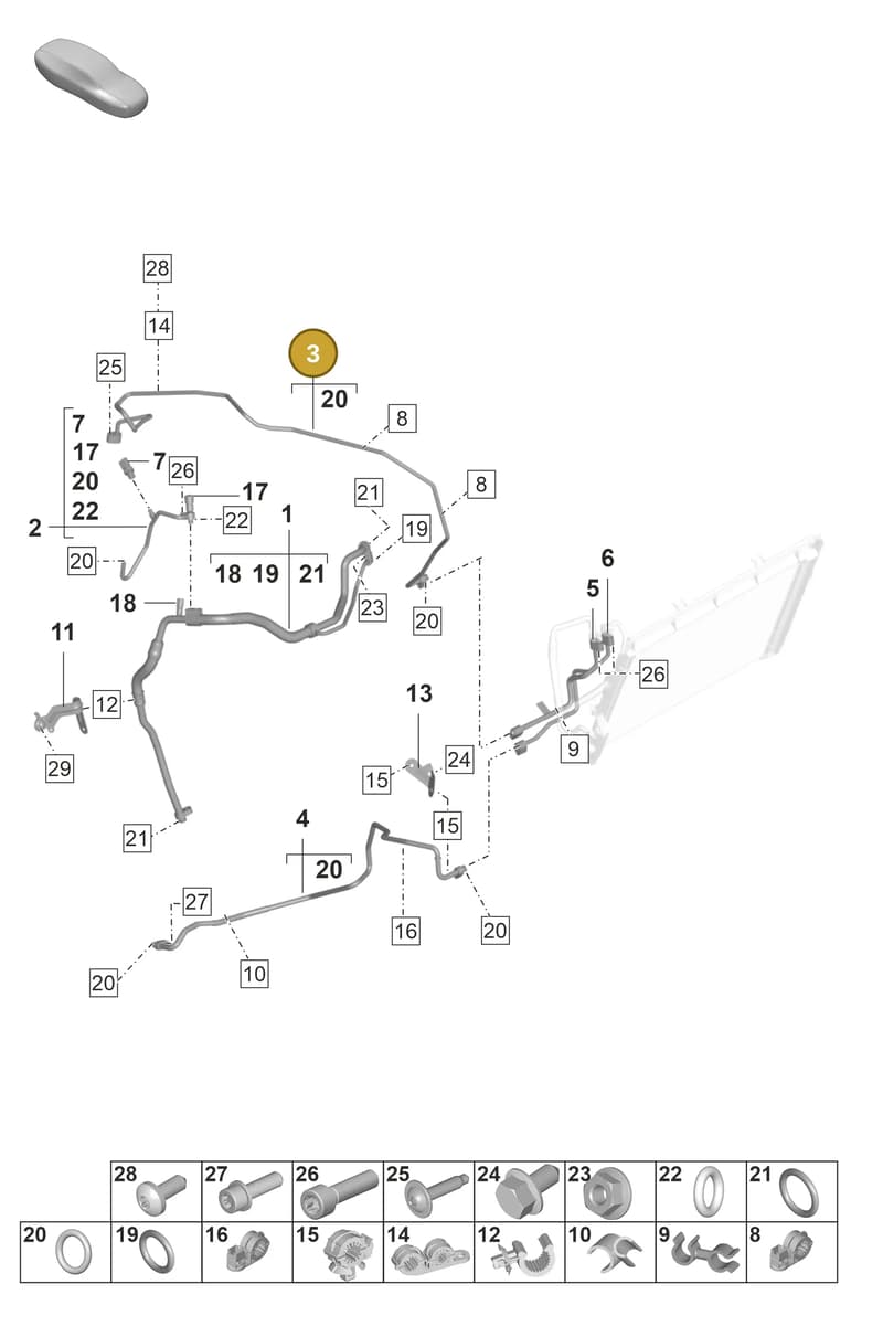 9GT816533A — Porsche 911 (2021-2022) diagram p59814710, position 3