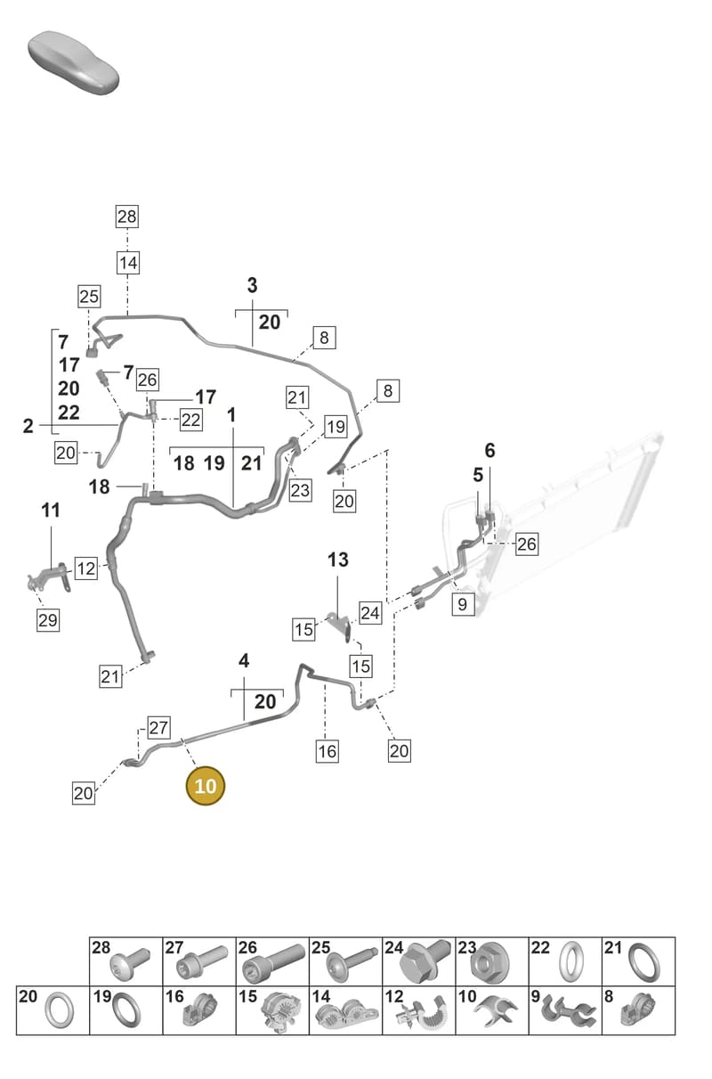 9GT816595 — Porsche 911 (2021-2022) diagram p59814710, position 10