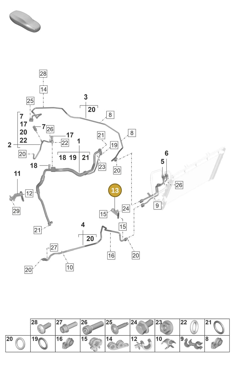 9GT820763 — Porsche 911 (2021-2022) diagram p59814710, position 13