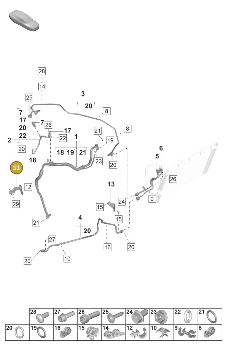 9GT820770 — Porsche 911 (2021-2022) diagram p59814710, position 11
