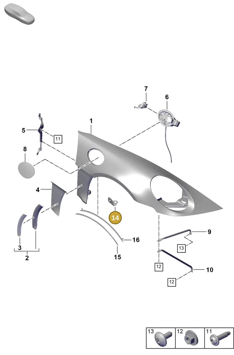 9GT821166A — Porsche 911 (2021-2022) diagram p59801420, position 14