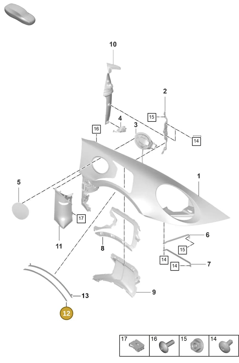 9GT825271BG2X — Porsche 911 (2021-2022) diagram p59801410, position 12