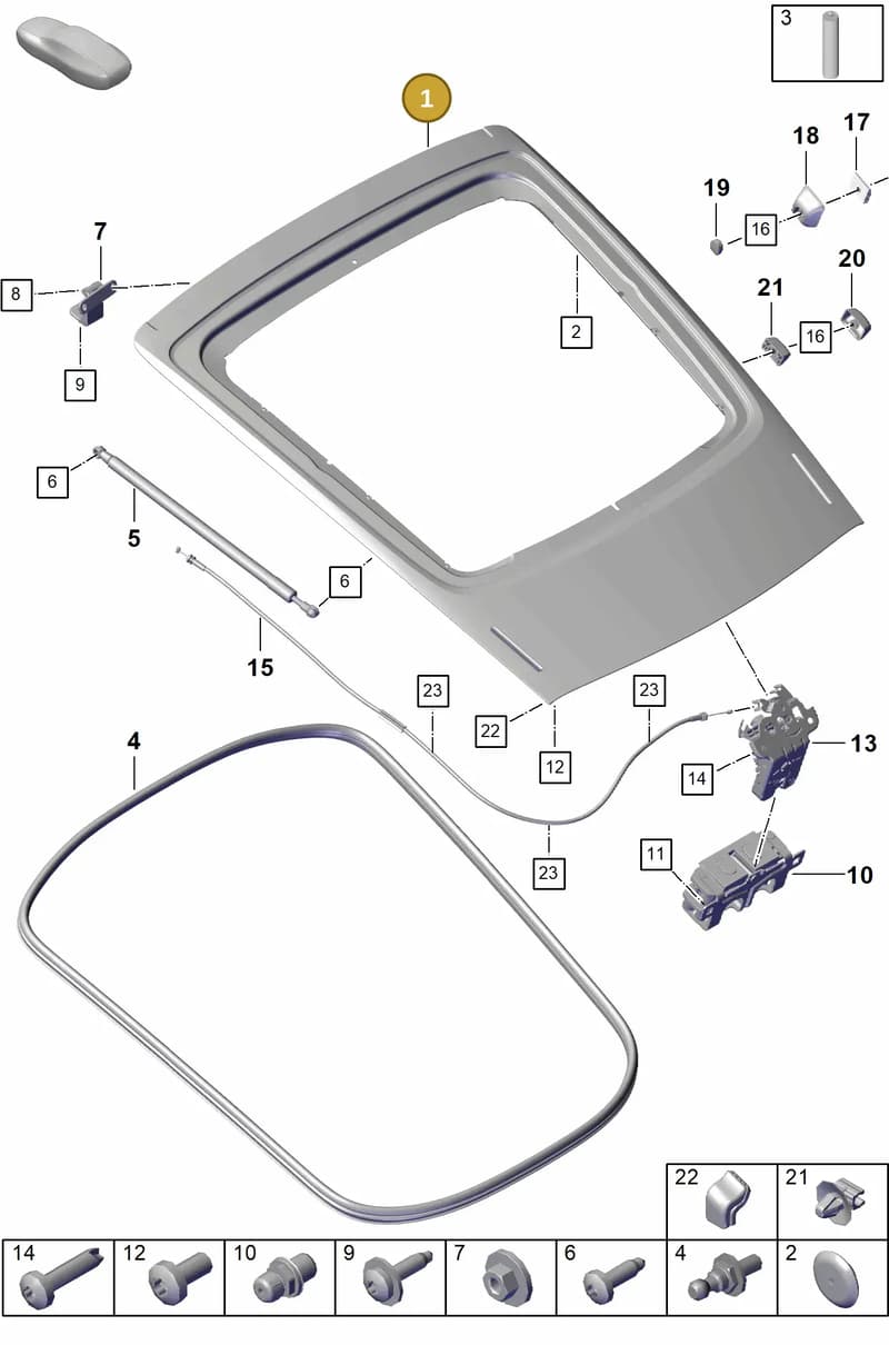 9GT827018YGRV — Porsche Cayman (2019-2022) diagram p55803050, position 1