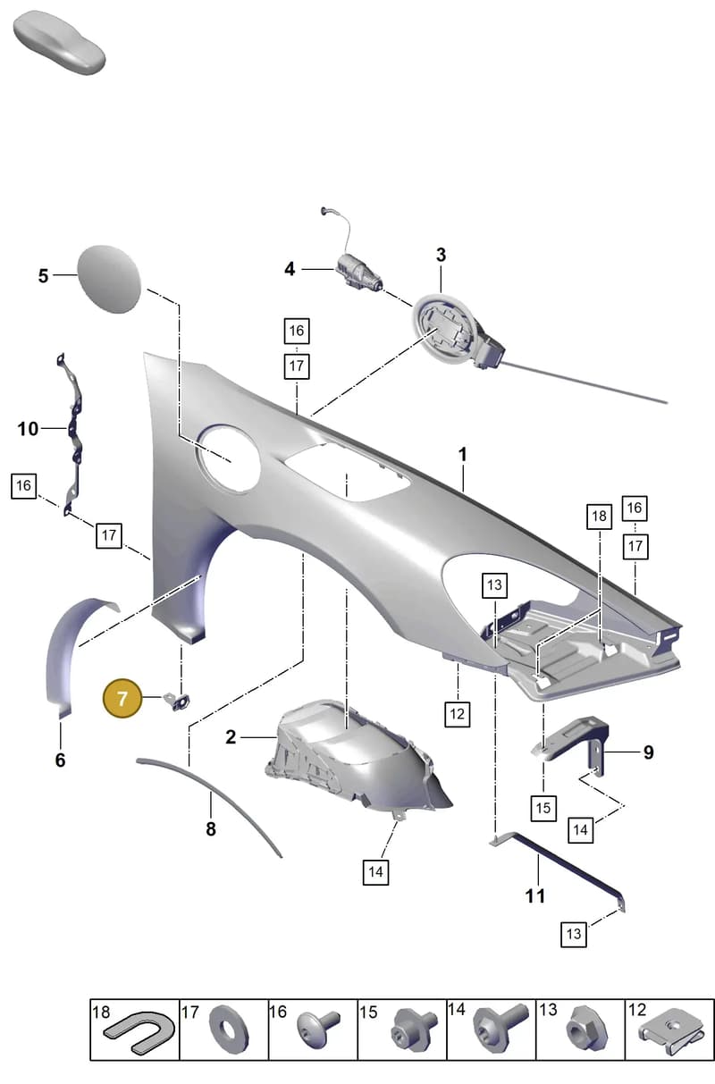 9GT827079 — Porsche Boxster Spyder (2019-2020) diagram p54801410, position 7