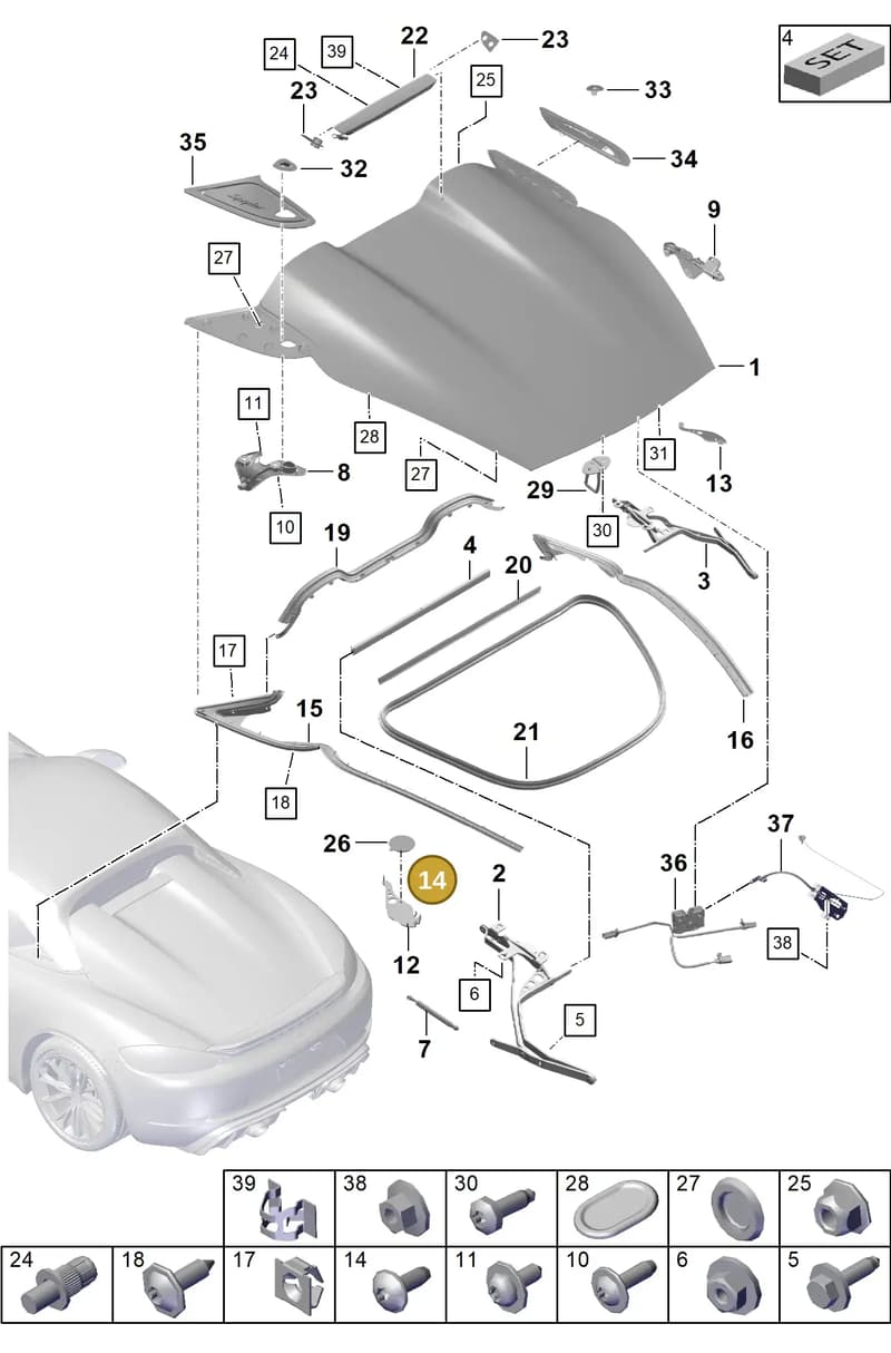 9GT853413 — Porsche Boxster Spyder (2019-2020) diagram p54803050, position 14