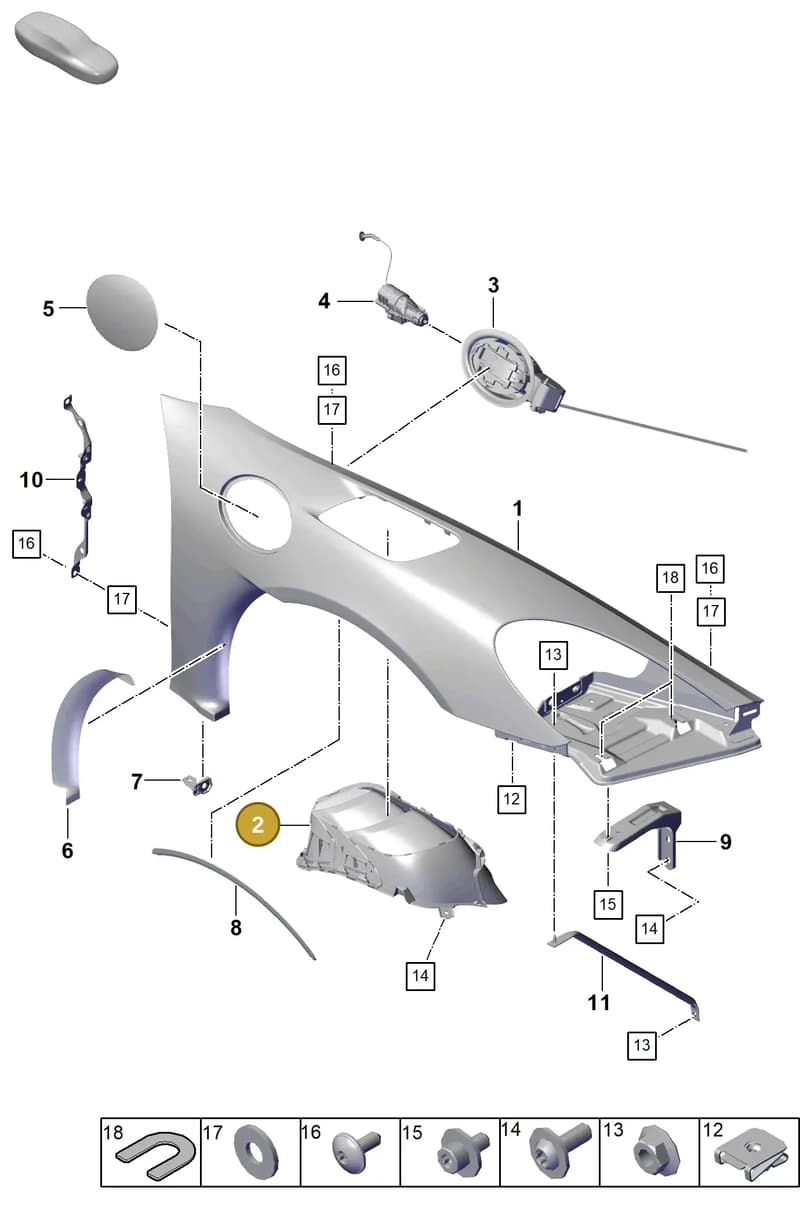 9GT860126EOK1 — Porsche Boxster Spyder (2019-2020) diagram p54801410, position 2