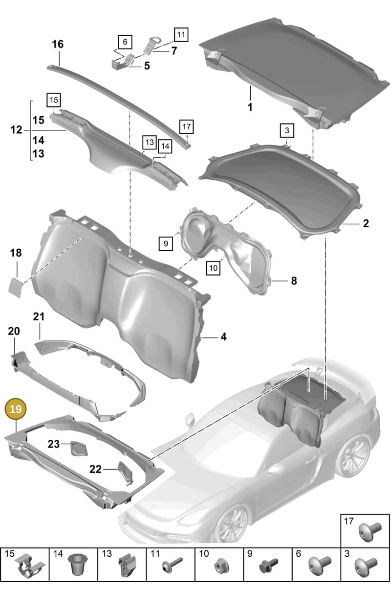 9GT863019A75 — Porsche Cayman (2019-2022) diagram p55807250, position 19