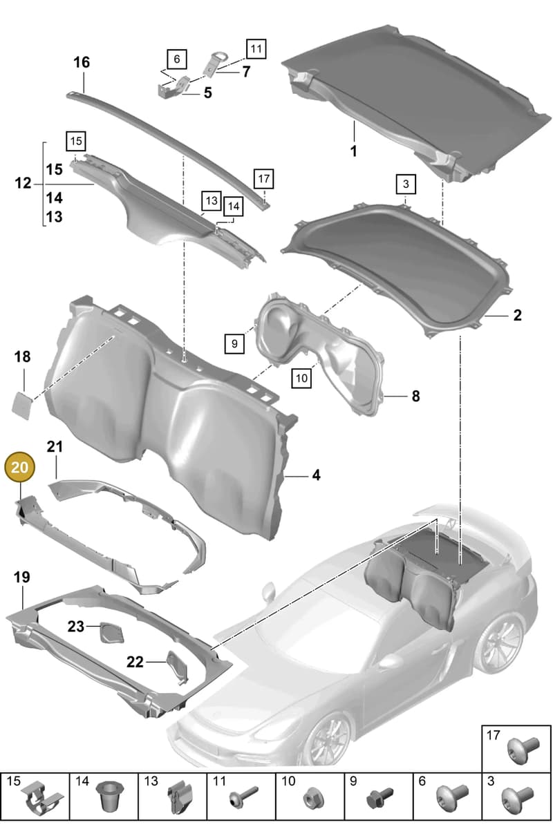 9GT867489AOK1 — Porsche Cayman (2019-2022) diagram p55807250, position 20
