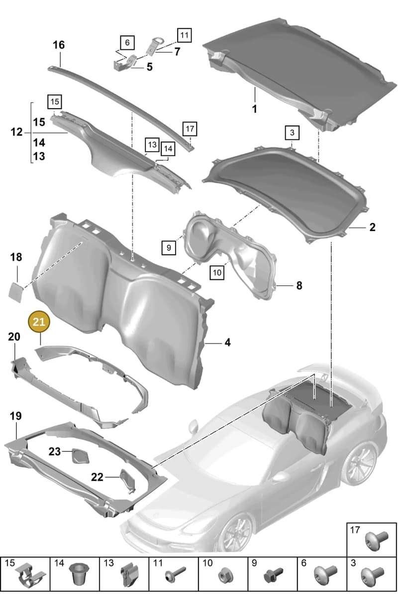 9GT867490AOK1 — Porsche Cayman (2019-2022) diagram p55807250, position 21