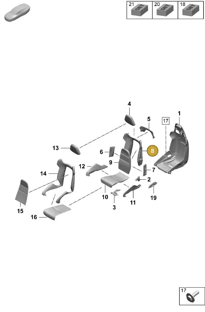 9GT881553 — Porsche Taycan Sport Turismo (2023-2025) diagram p64817350, position 8