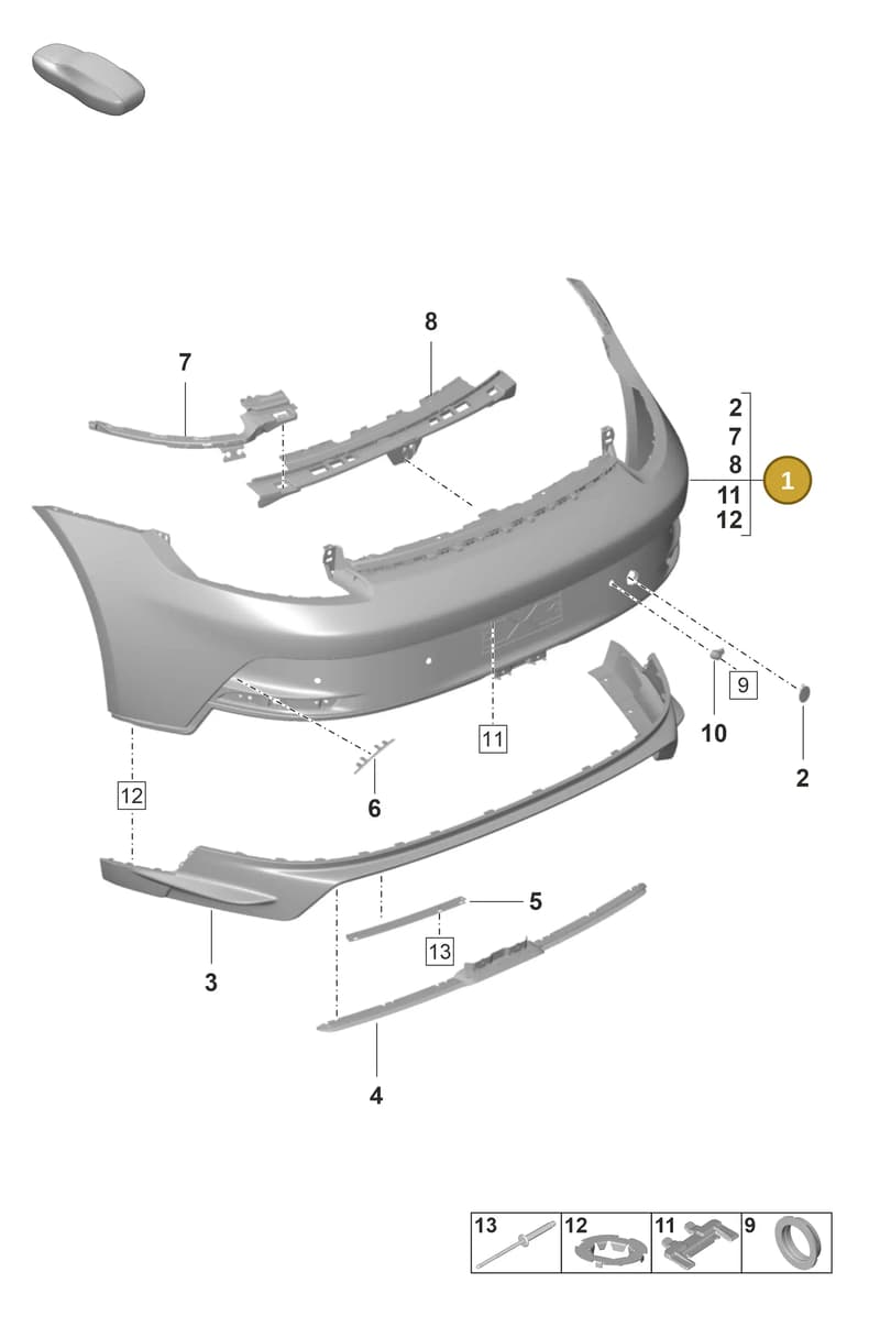 9GT898014A — Porsche 911 (2021-2022) diagram p59802500, position 1