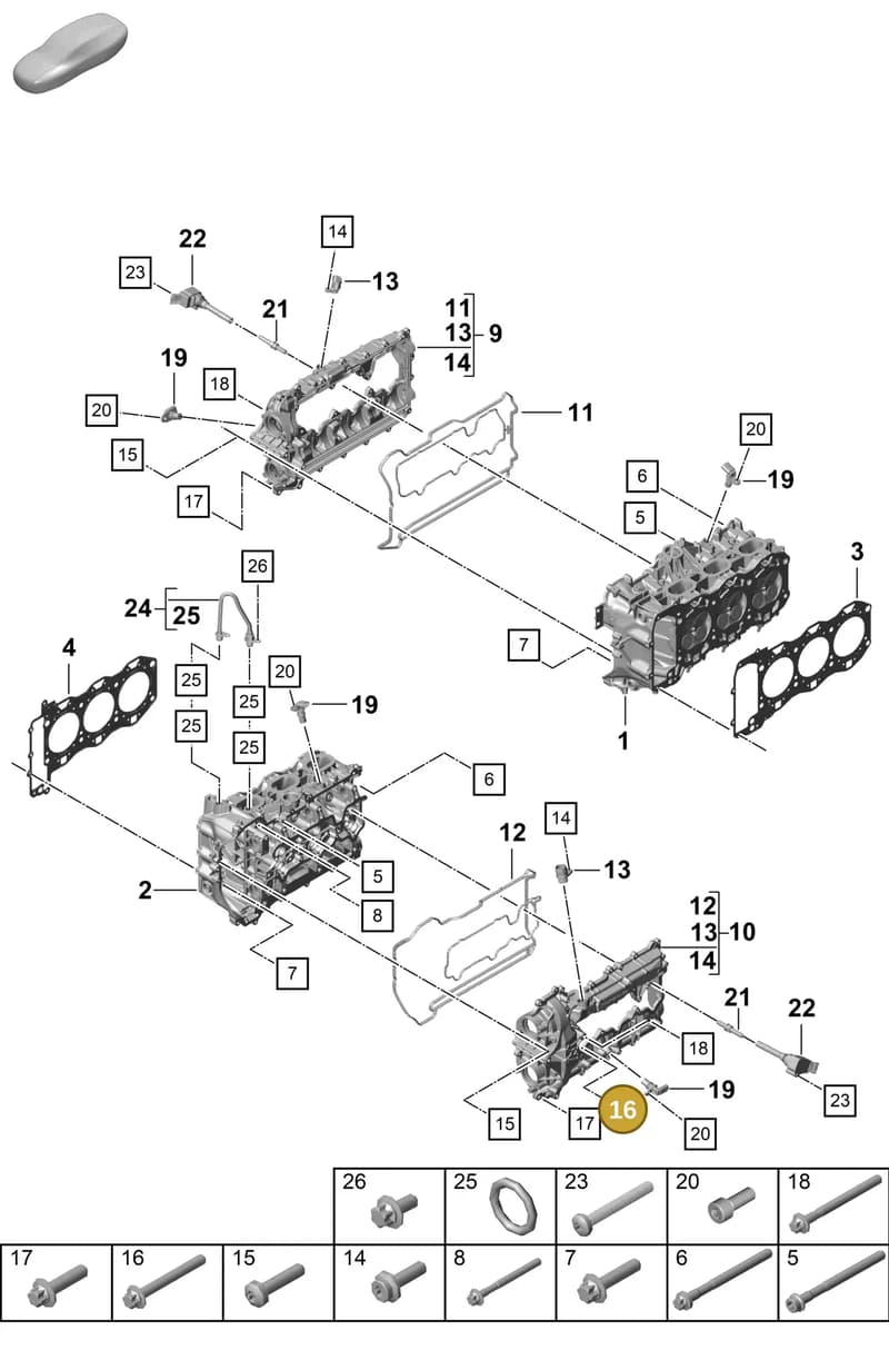 9GT905612A — Porsche Boxster Spyder (2019-2020) diagram p55103000, position 16