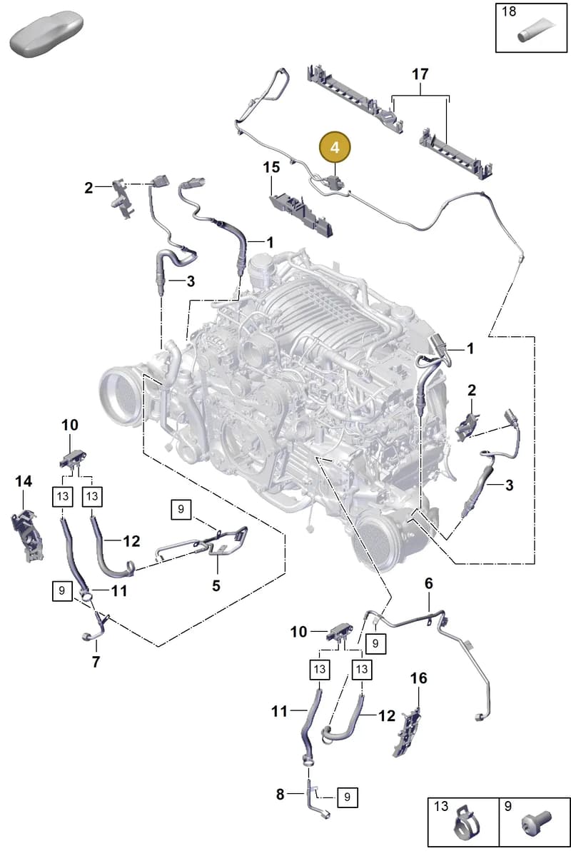 9GT906088B — Porsche 911 (2021-2022) diagram p59202200, position 4