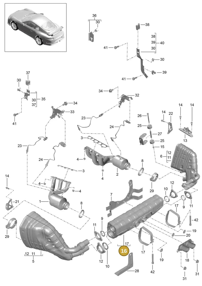 9GT906269 — Porsche 911 (2013-2020) diagram p41202000, position 16