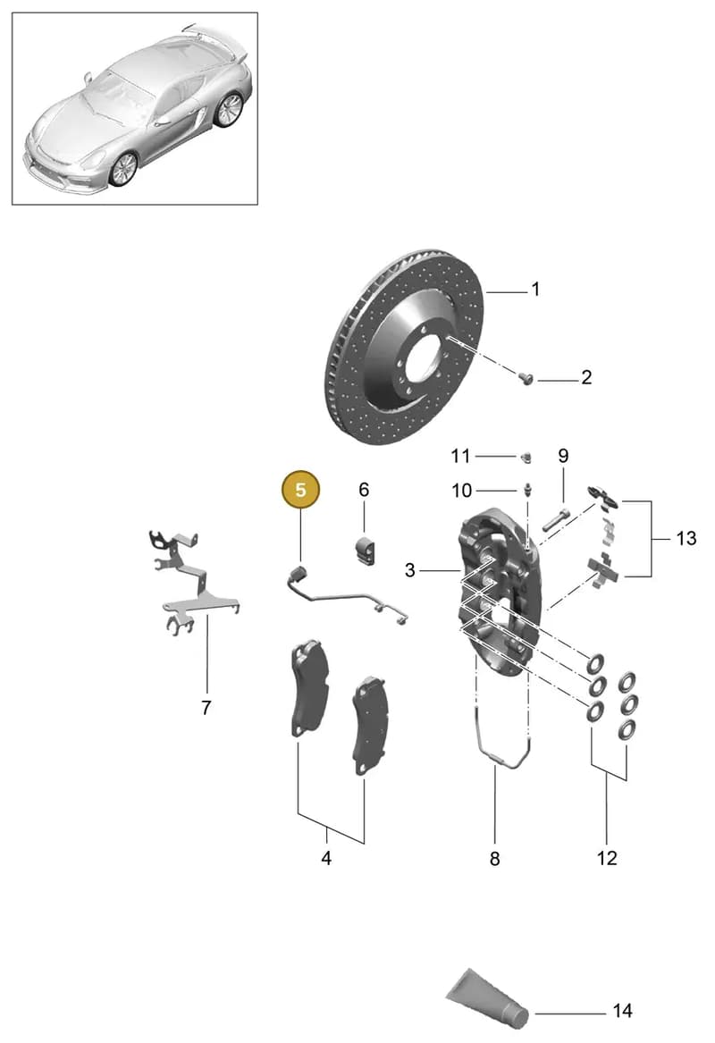 9GT907637 — Porsche Cayman GT4 (2015-2016) diagram p45602000, position 5