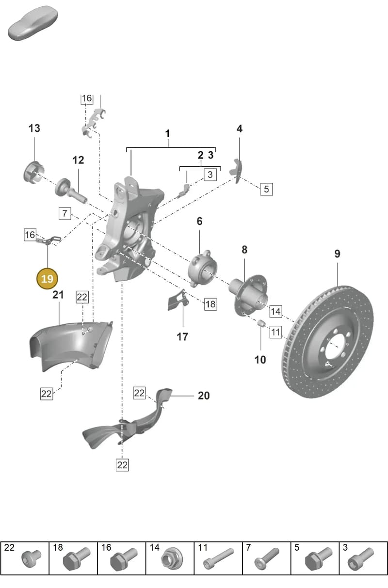 9GT971004A — Porsche 911 (2021-2022) diagram p59401060, position 19