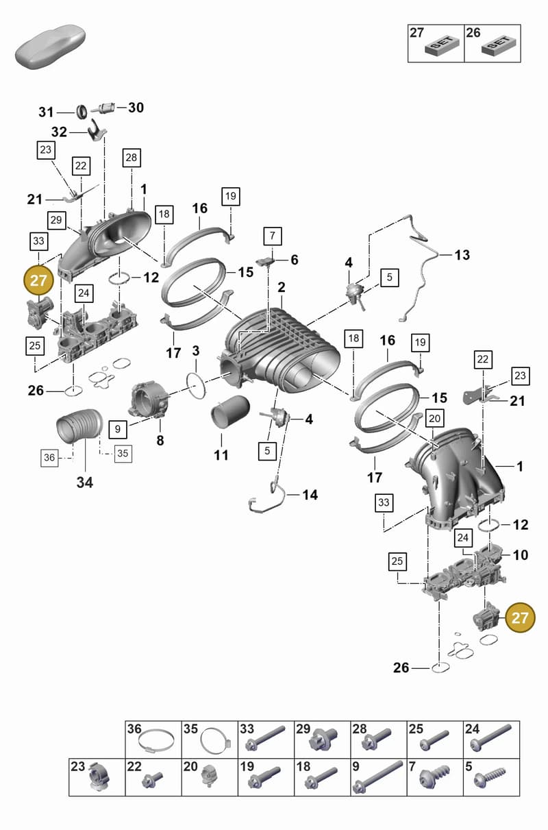 9GT998281 — Porsche 911 (2021-2022) diagram p59107100, position 27