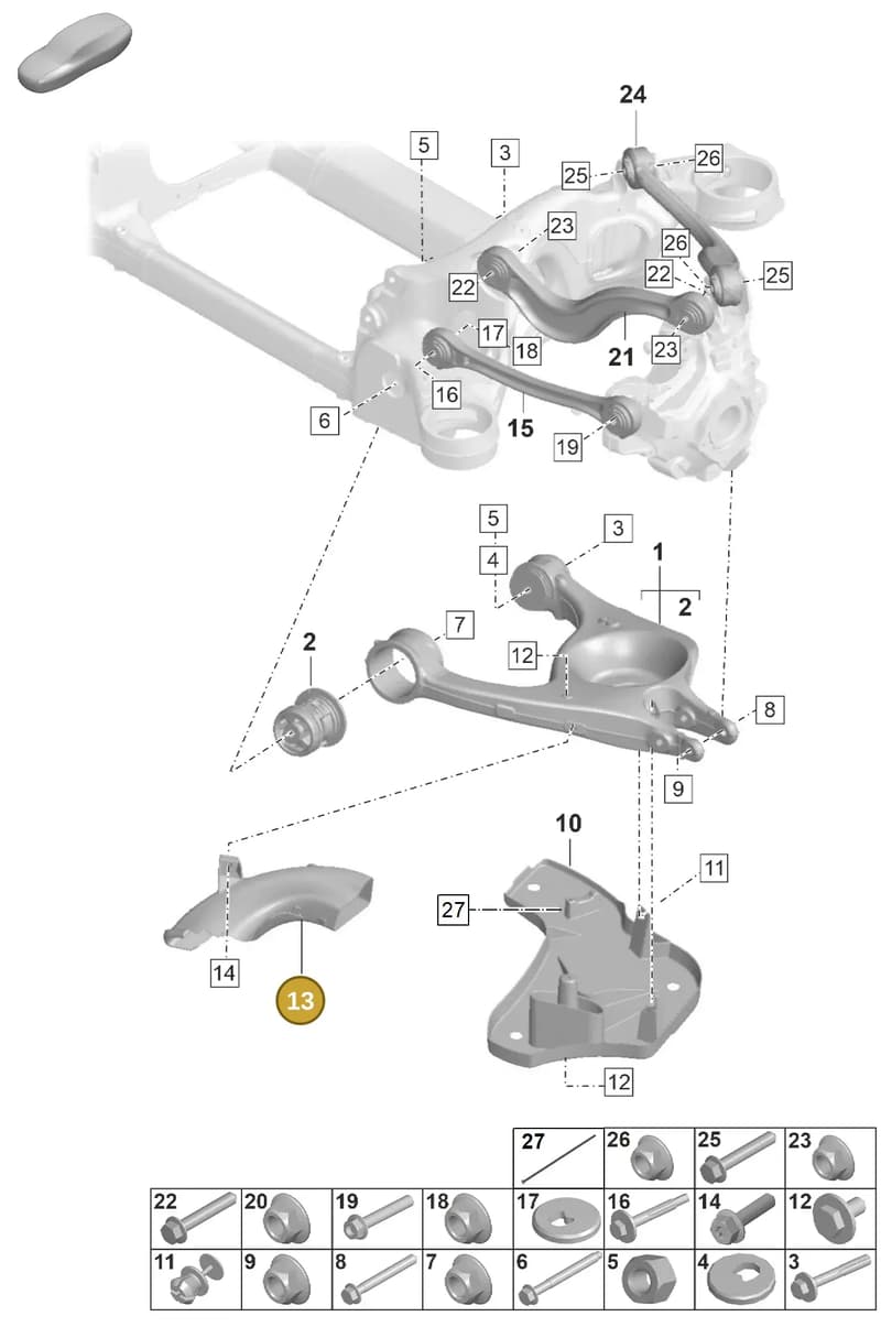 9J0615396 — Porsche Taycan Sport Turismo (2023-2025) diagram p56501050, position 13