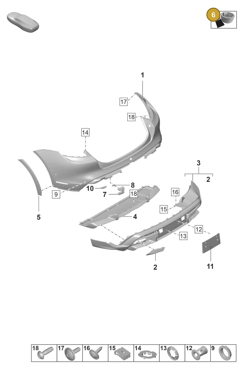 9J0807055 — Porsche Taycan Sport Turismo (2023-2025) diagram p56802600, position 6