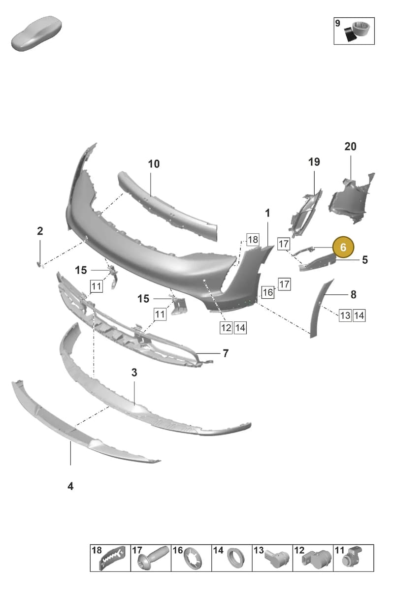 9J0807400 — Porsche Taycan Sport Turismo (2019-2024) diagram p56802050, position 6