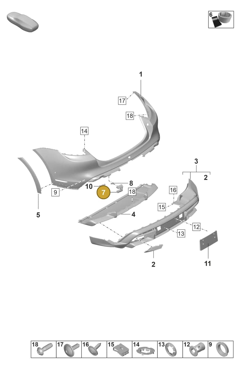 9J0807838 — Porsche Taycan Sport Turismo (2023-2025) diagram p56802600, position 7