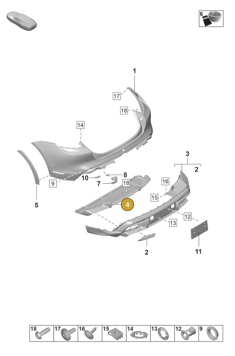 9J0807875AQ — Porsche Taycan Sport Turismo (2023-2025) diagram p56802600, position 4