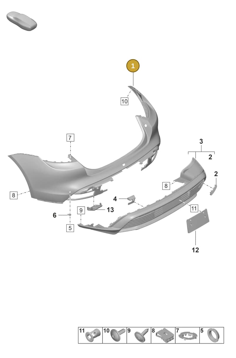 9J0807875AS — Porsche Taycan Sport Turismo (2019-2024) diagram p56802500, position 1