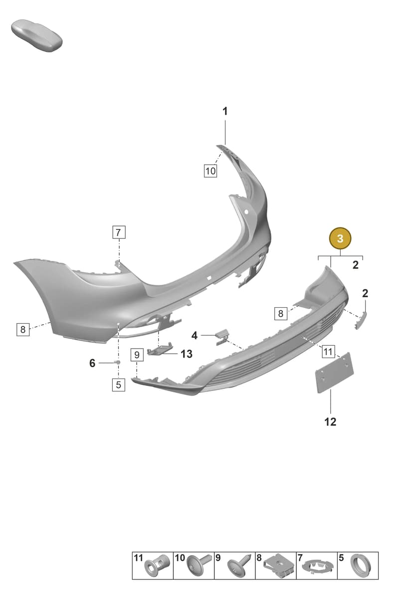 9J0807875BHOK1 — Porsche Taycan Sport Turismo (2019-2024) diagram p56802500, position 3
