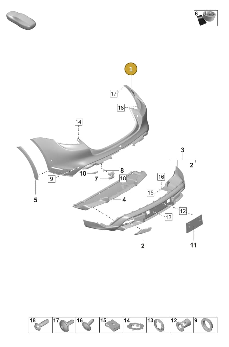 9J0807984B — Porsche Taycan Sport Turismo (2023-2025) diagram p56802600, position 1